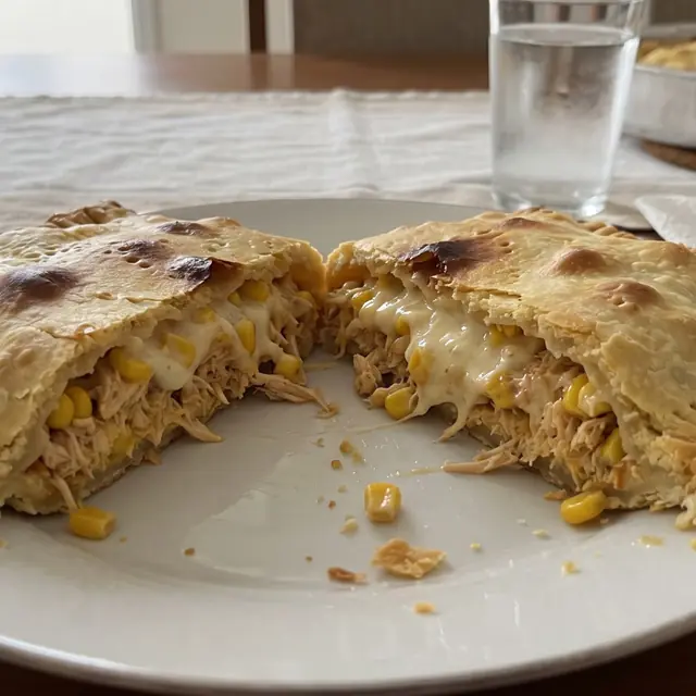 Pastel de forno de frango com milho